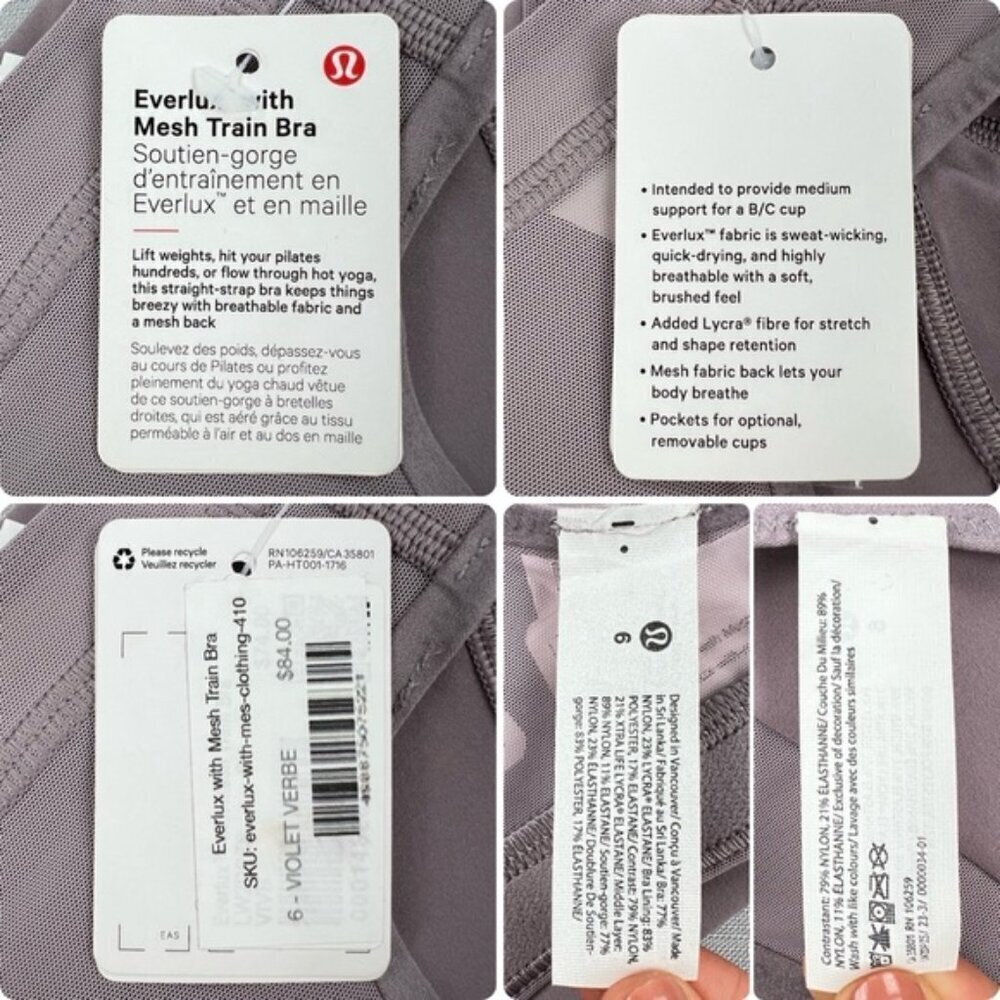 NEW Lululemon X Barry's 2023 Everlux with Mesh Train Bra Sz. 6 - Limited Edition - Picture 8 of 9